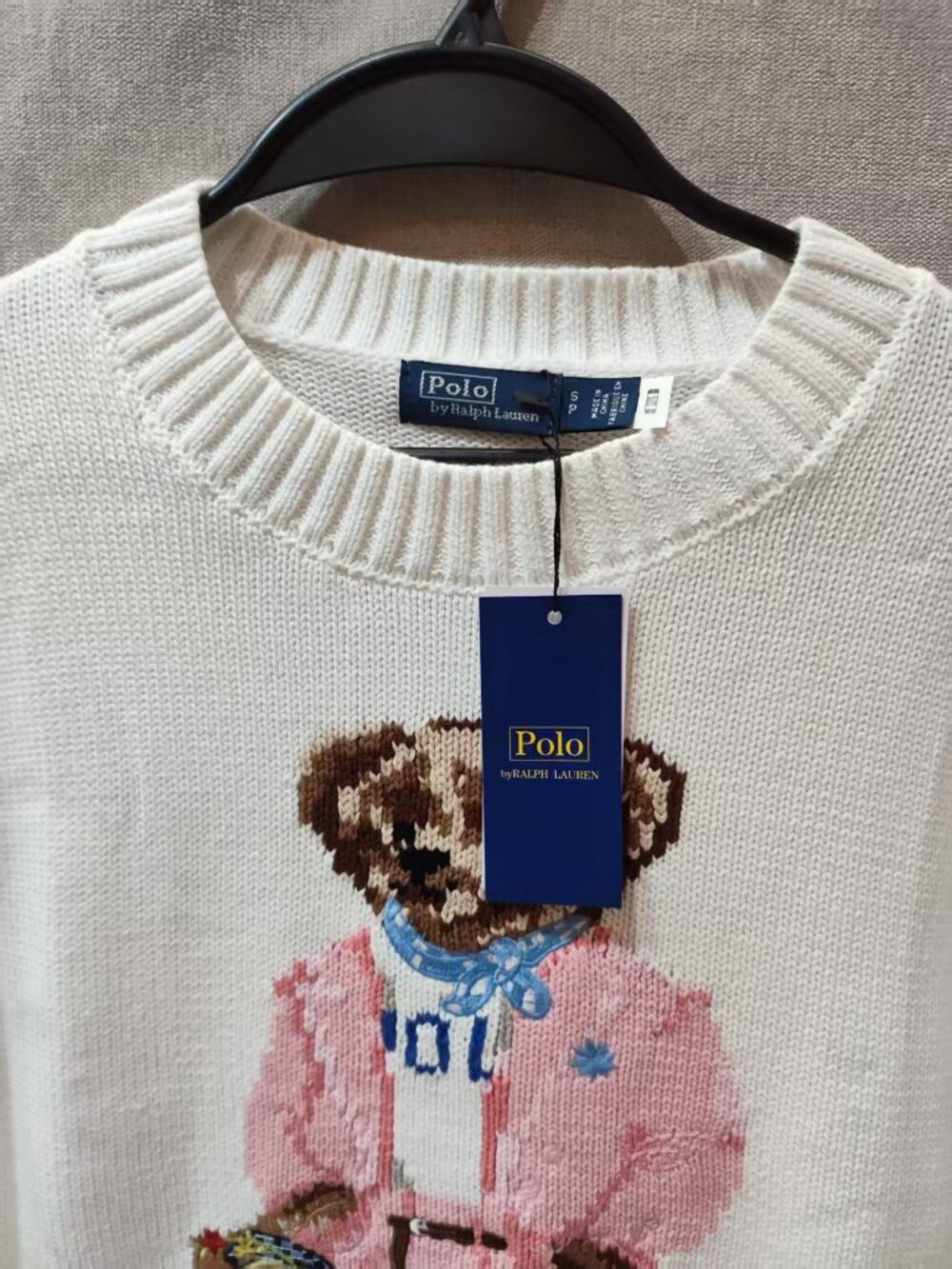 ✨Polo Ralph Lauren 🧸Pink Outfit Bear Crewneck Knit Sweater - Picture 2 of 6